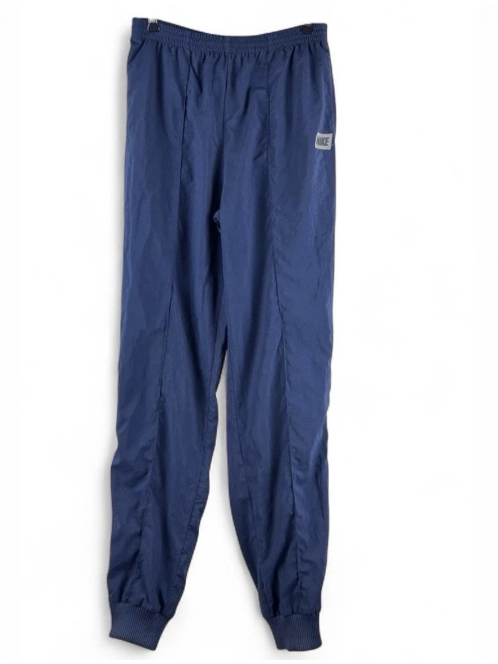 Vintage Nike Navy Jogger Windbreaker Zip Nylon Swishy Track Pants 90s Y2K Medium